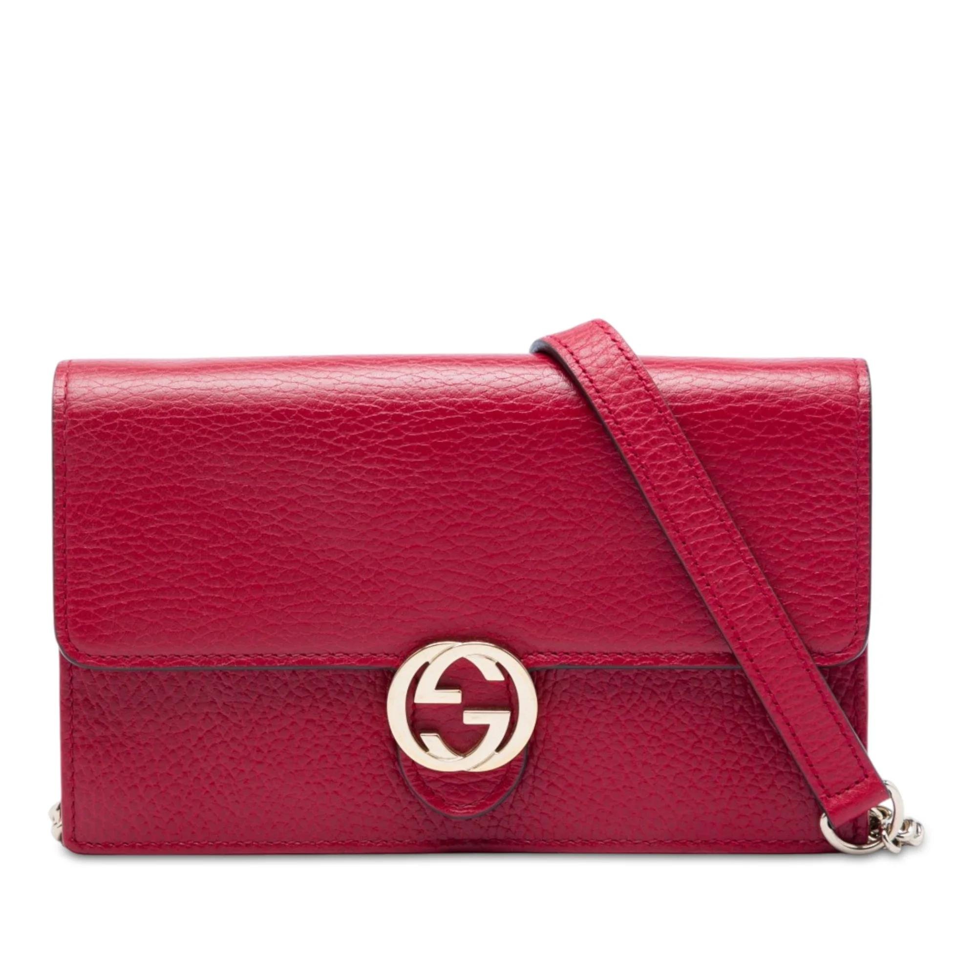 Interlocking leather crossbody bag