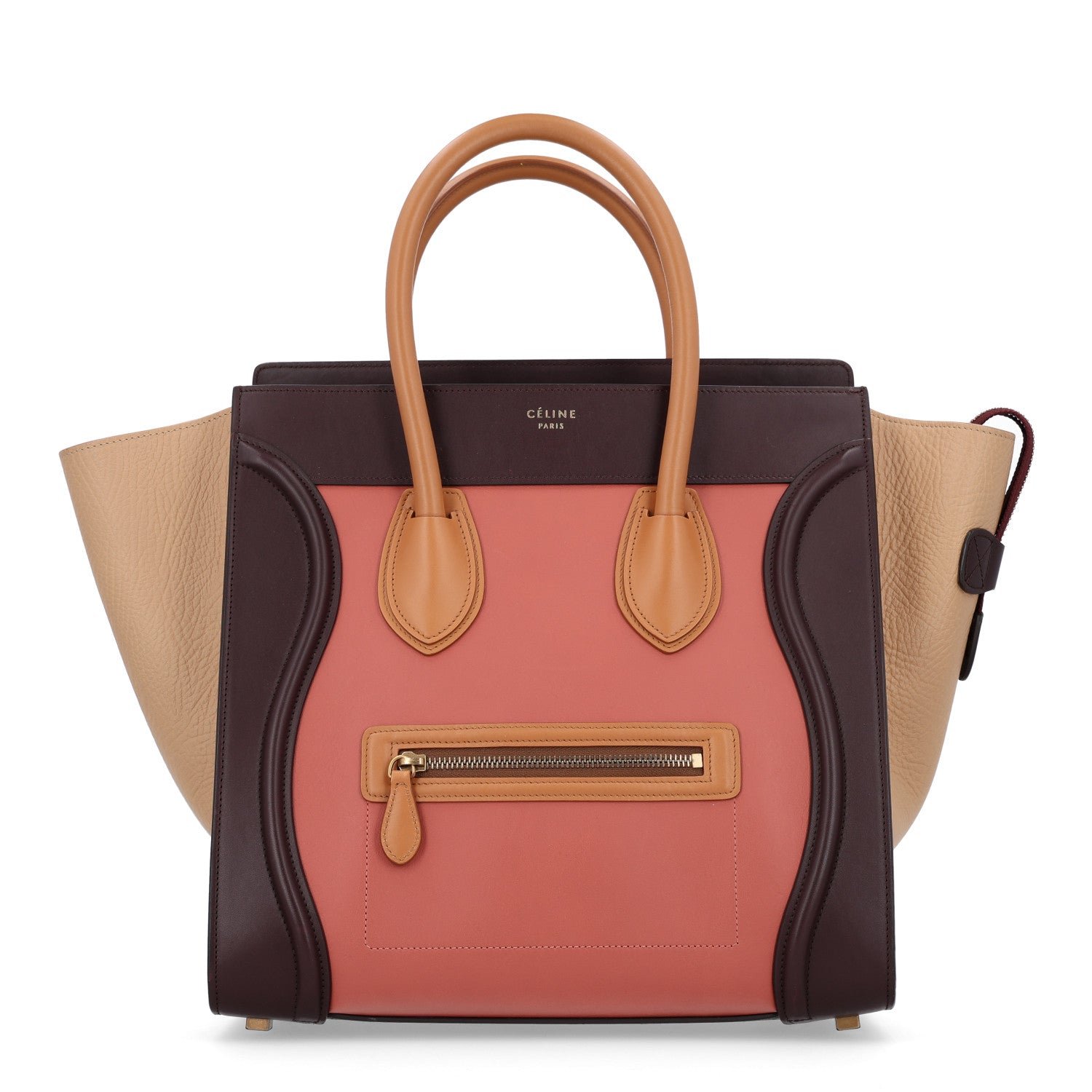 Celine Smooth Calfskin Bullhide Tri-Color Luggage Terracotta