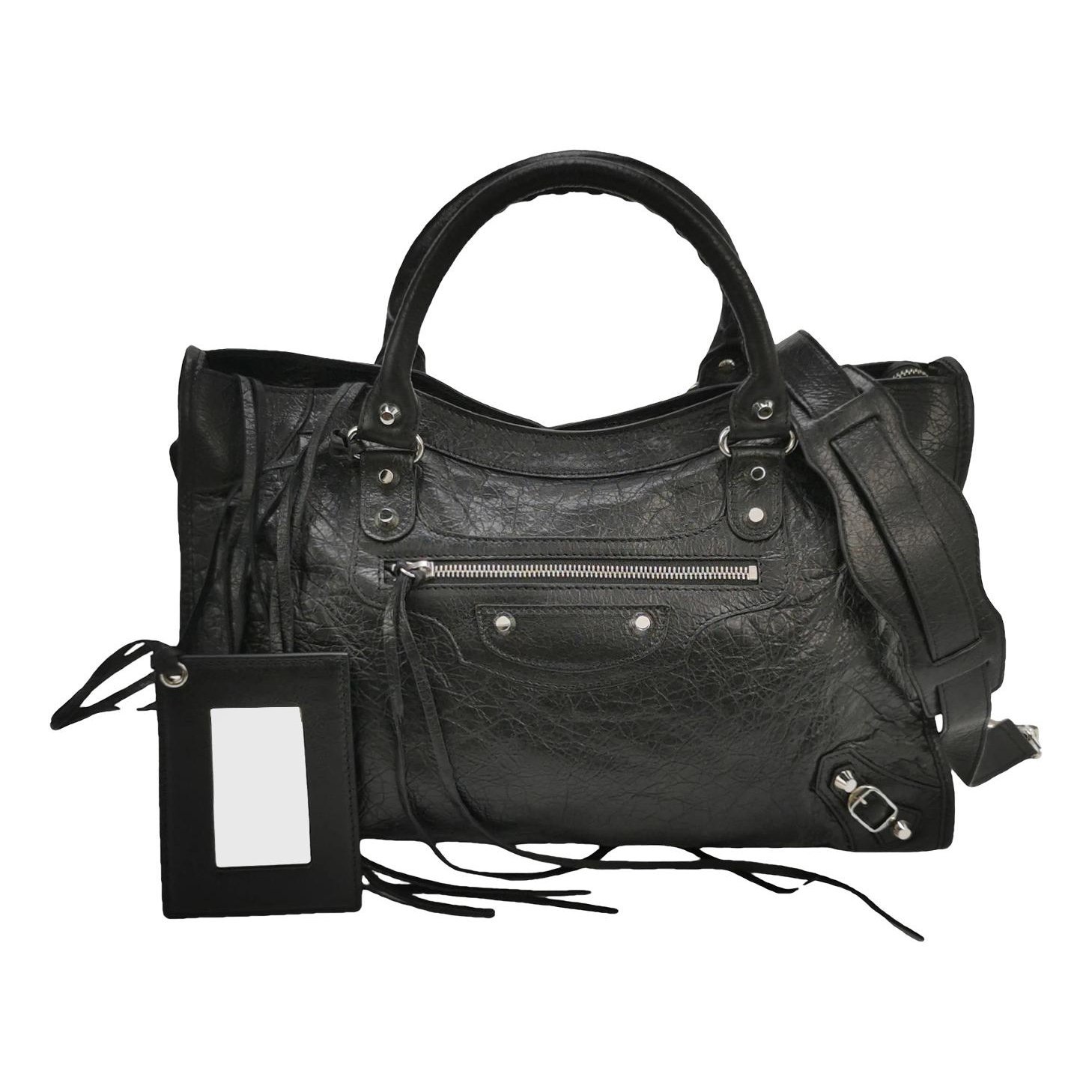 City leather handbag
