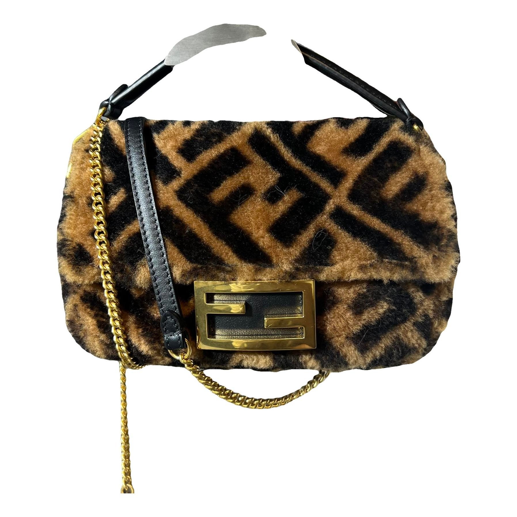 Baguette faux fur handbag