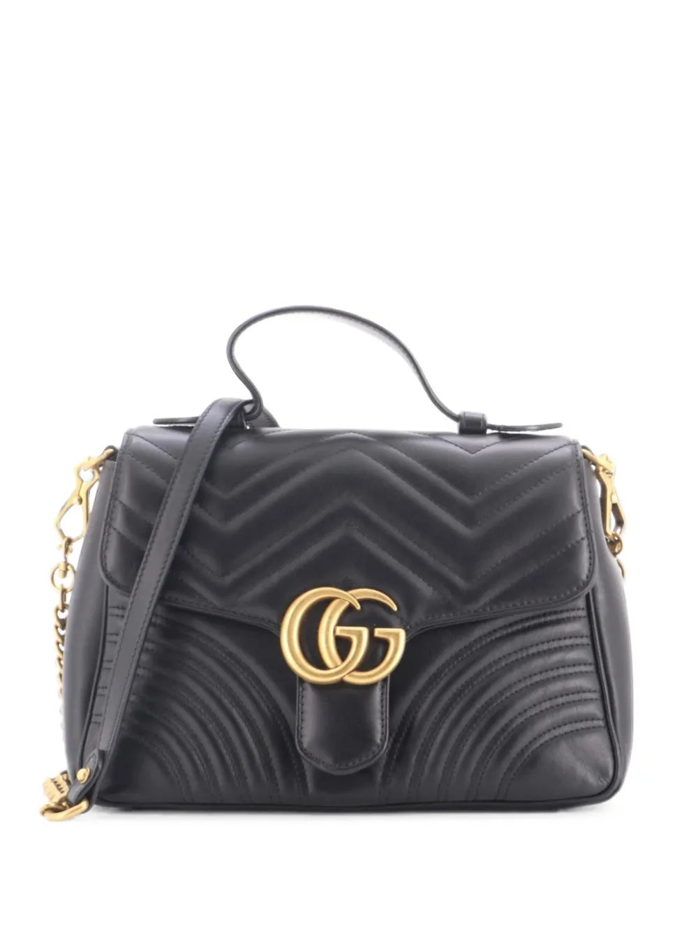 GG Marmont Top Handle Flap Bag Matelasse Leather Small satchel