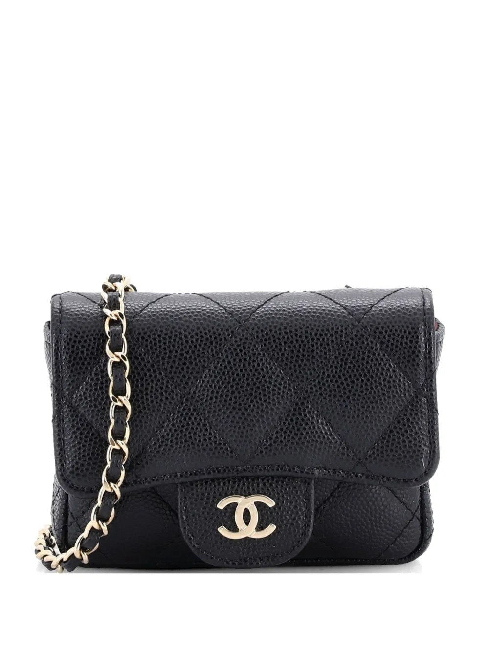 Classic Flap Chain Quilted Caviar Mini belt bag