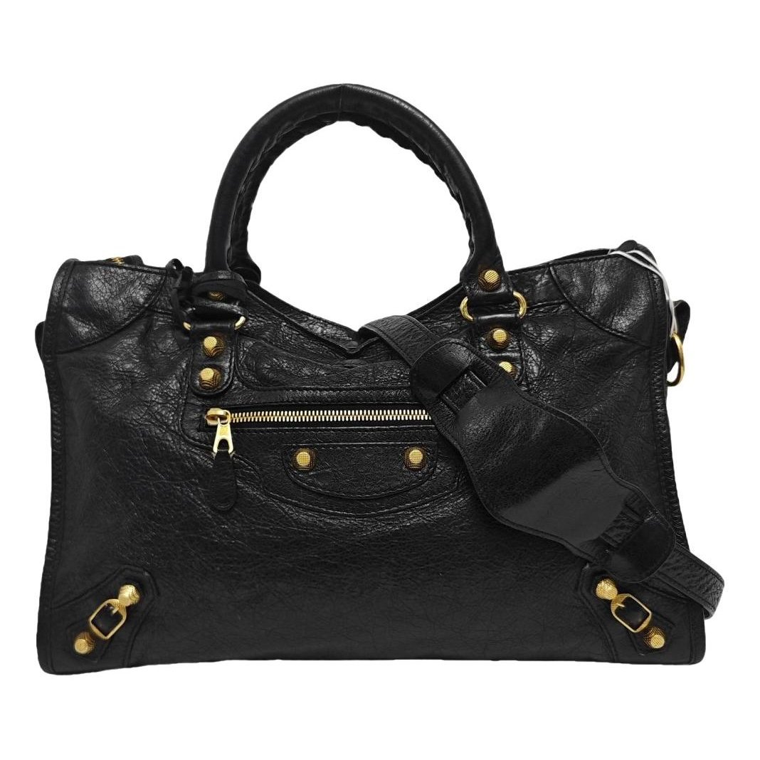 City leather handbag