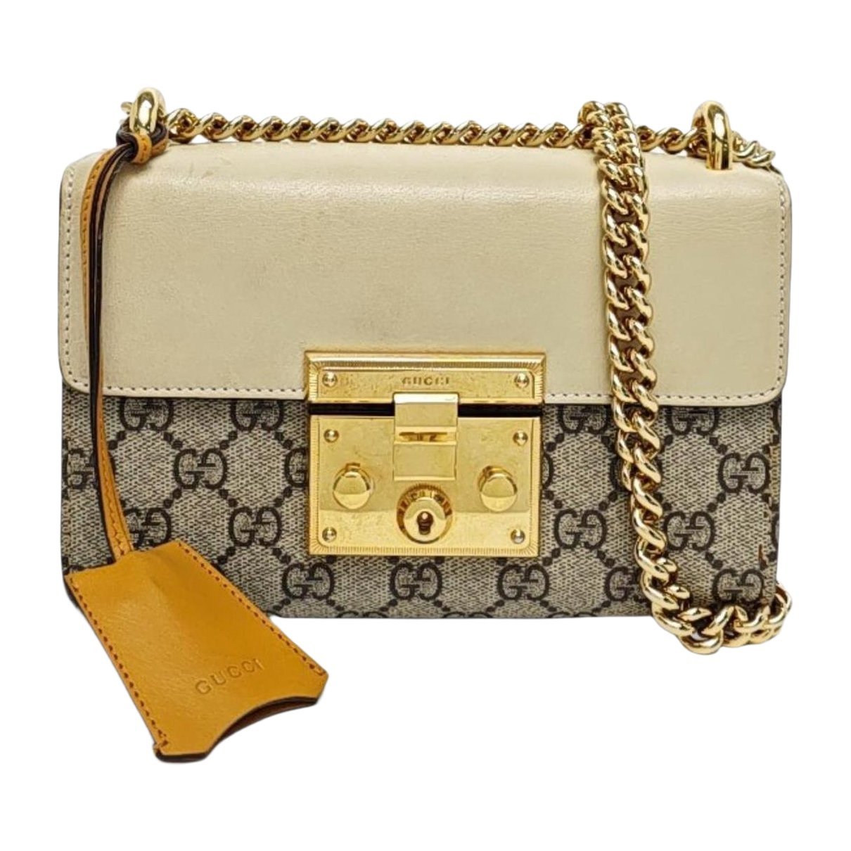 Padlock leather crossbody bag