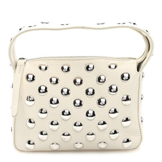 Khaite Pebbled Sport Calfskin Studded Small Elena White