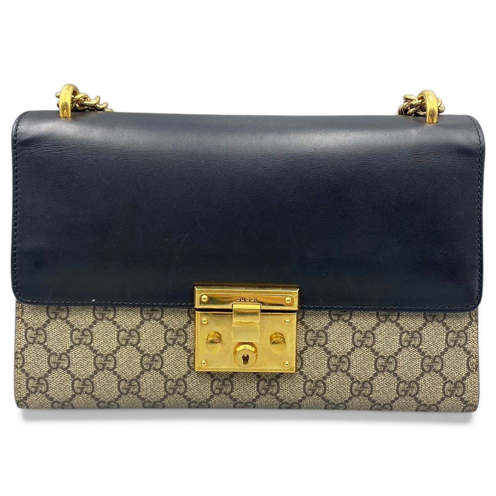 Padlock leather handbag