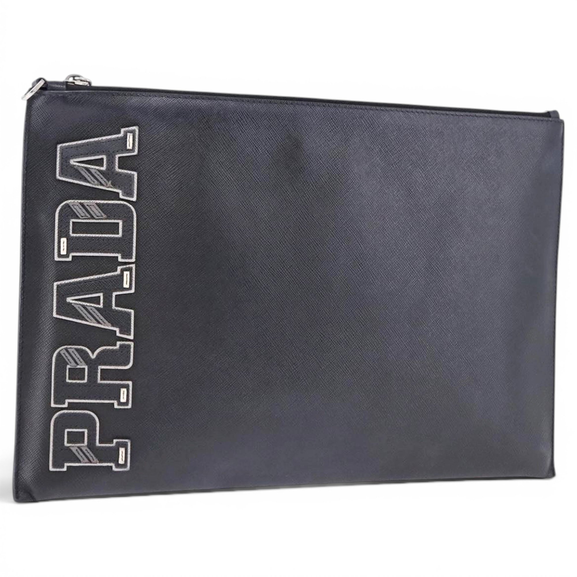 Leather clutch bag