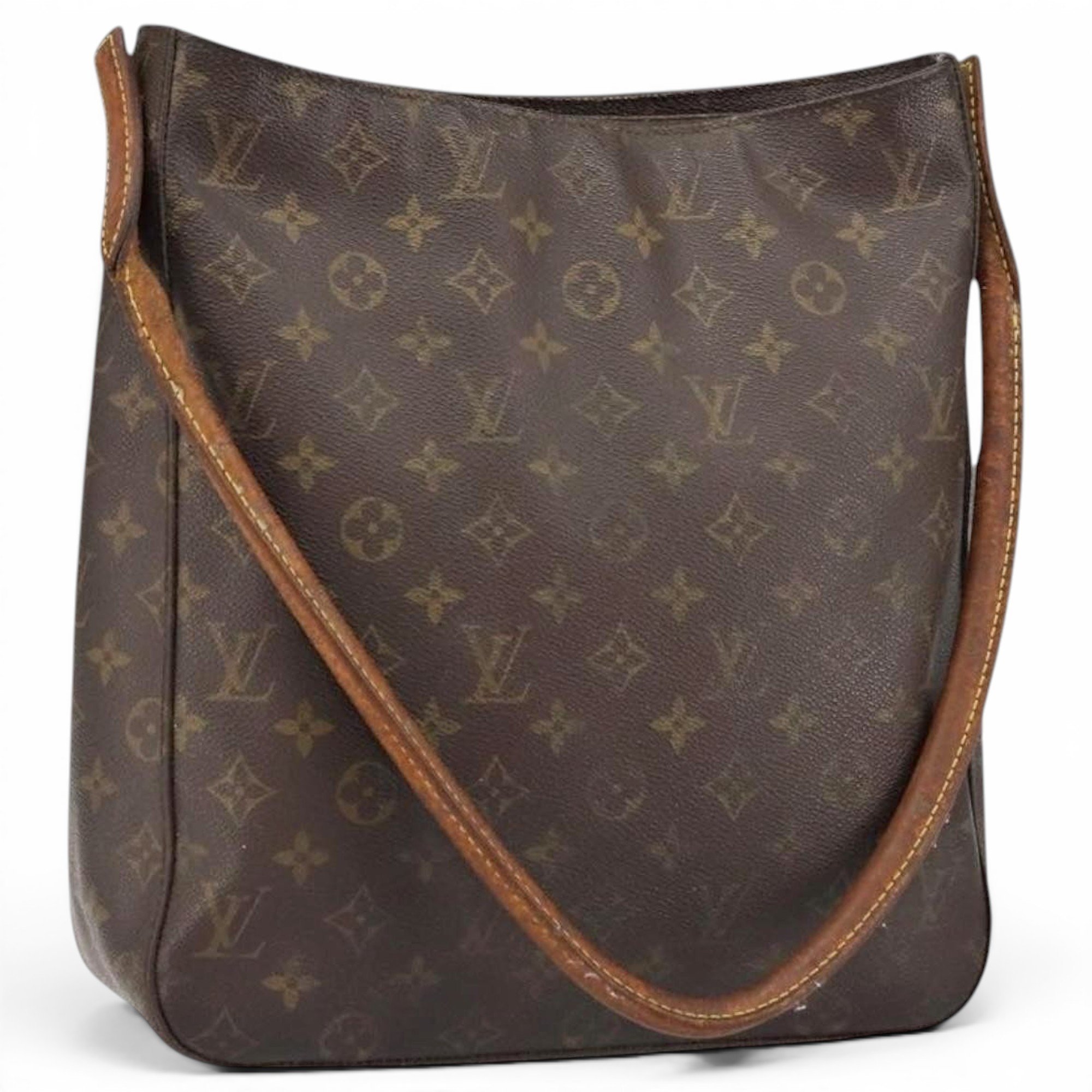 Looping leather handbag