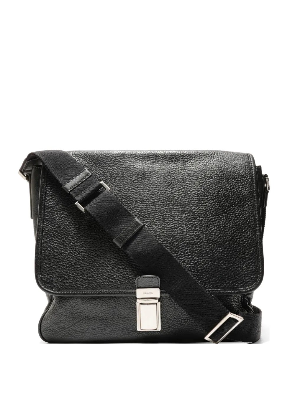 flapped leather shoulder bag