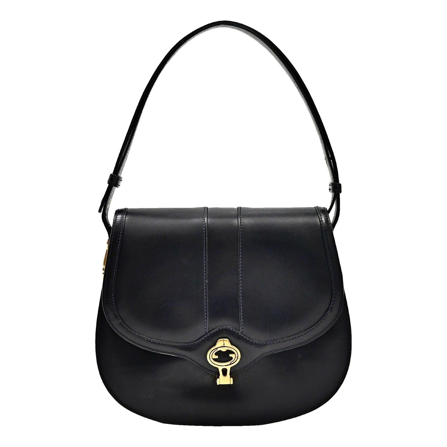 Interlocking leather handbag
