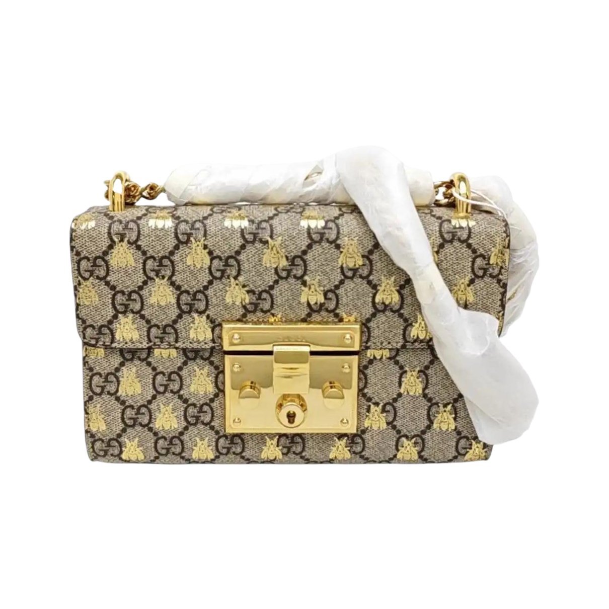 Padlock leather handbag