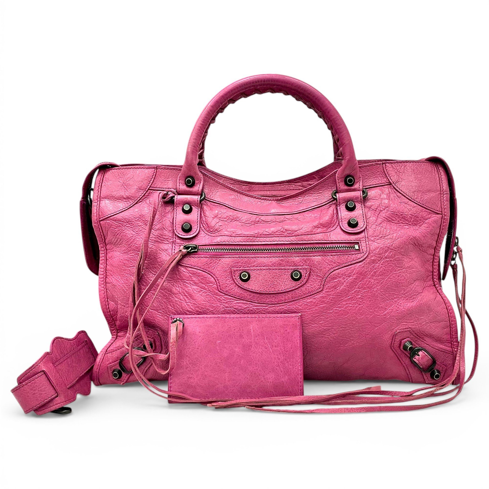 City leather handbag