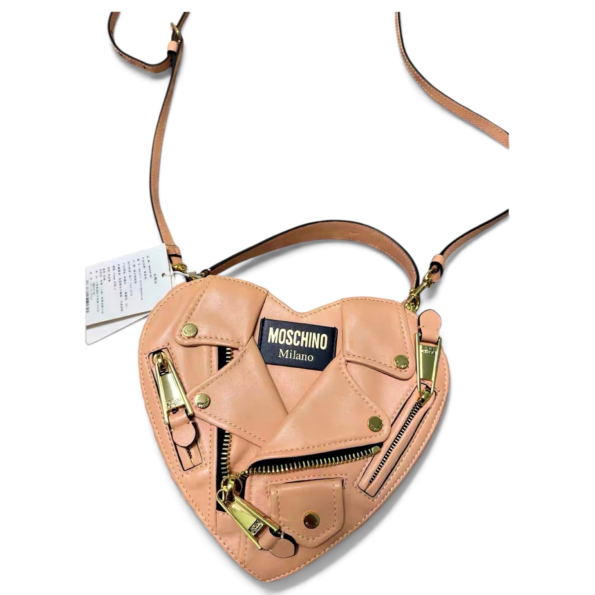 Biker leather crossbody bag