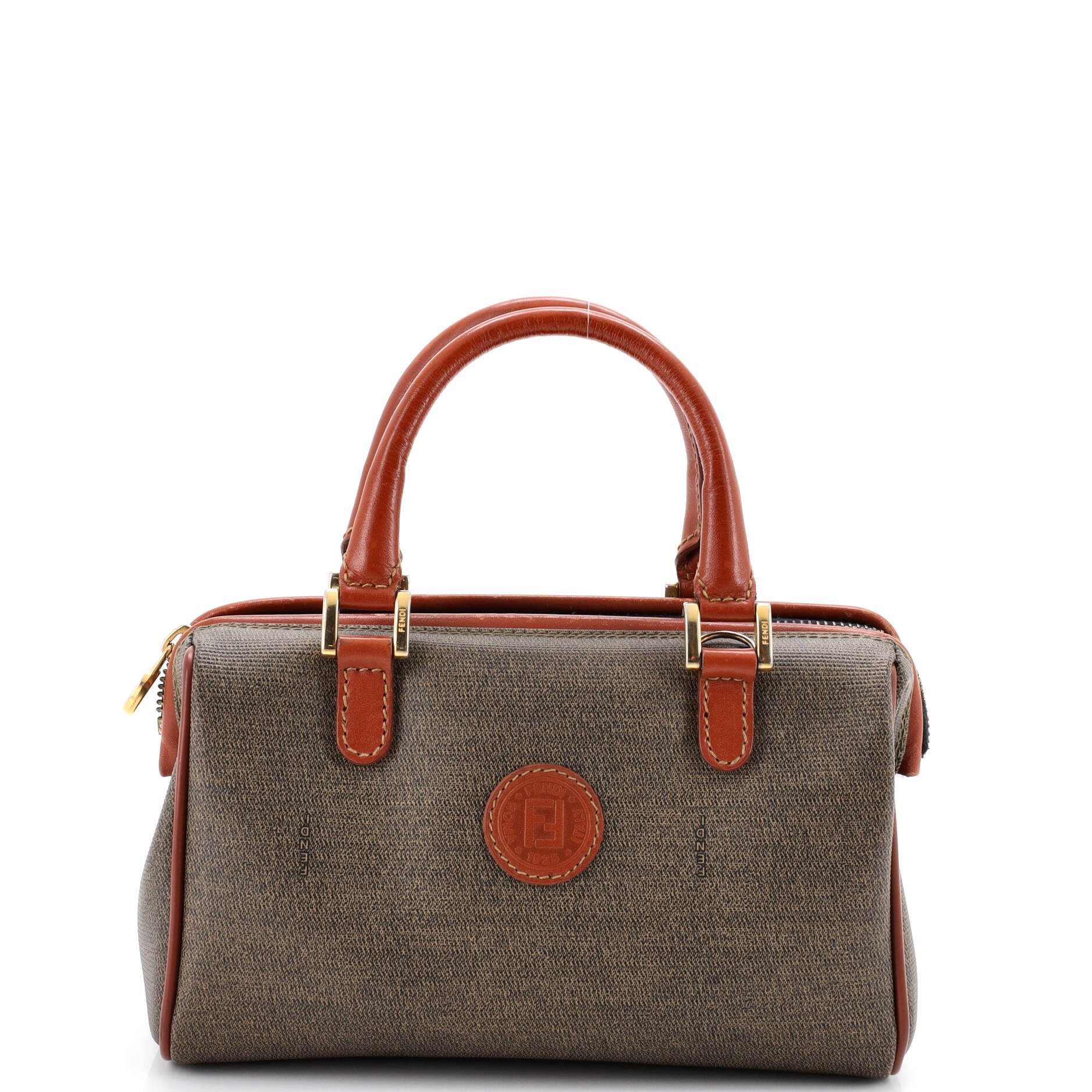 Vintage Pequin Convertible Boston Bag Coated Canvas Mini
