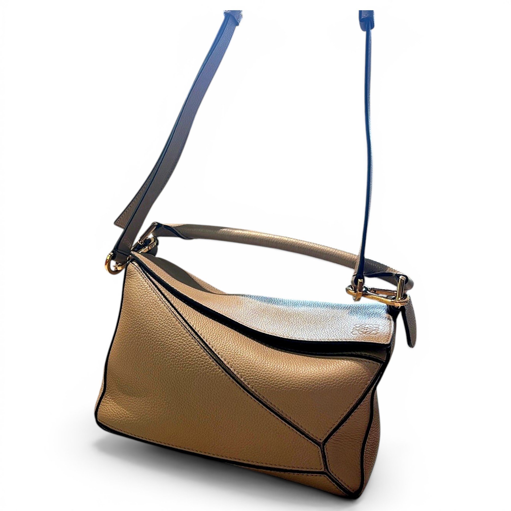 Puzzle leather handbag