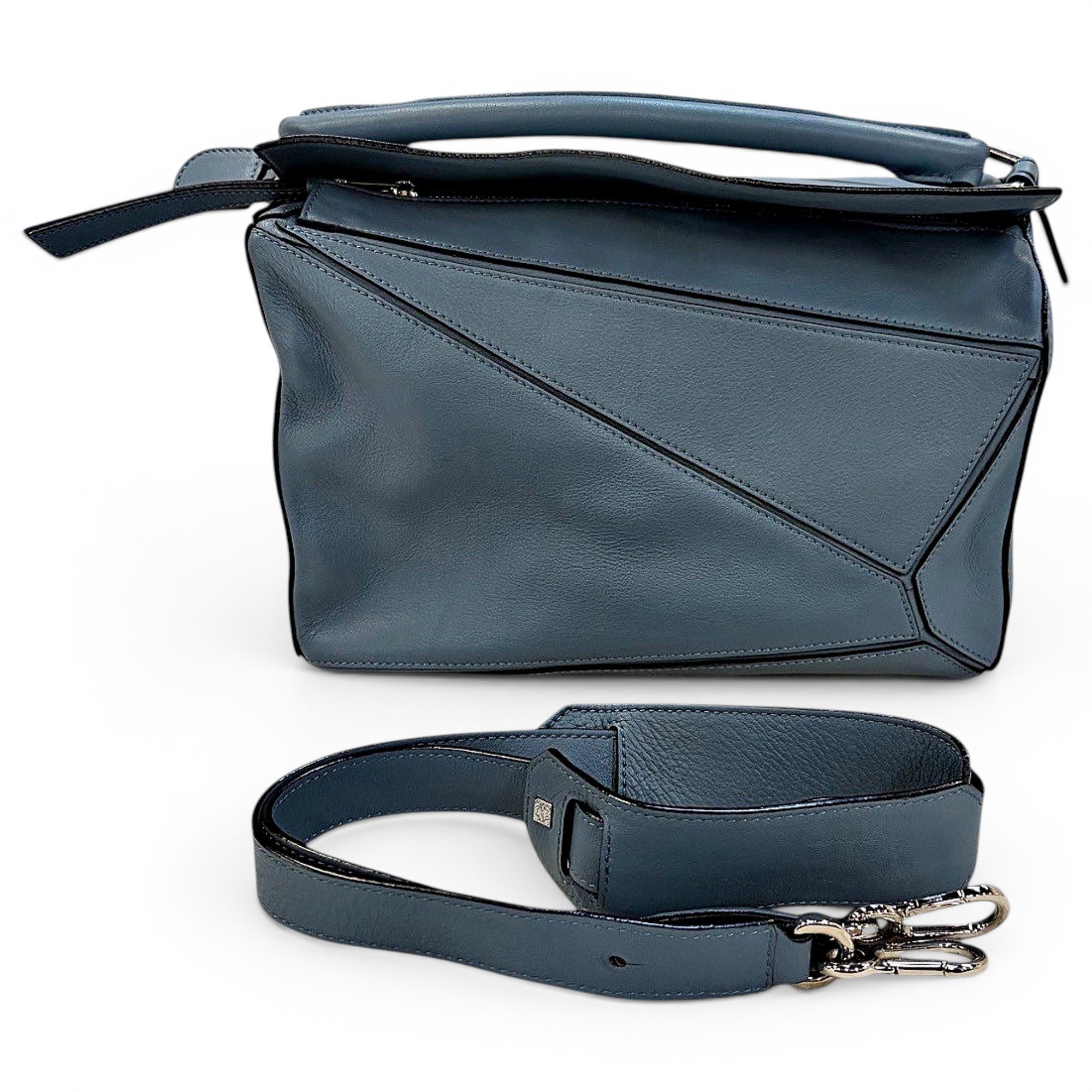 Puzzle leather handbag