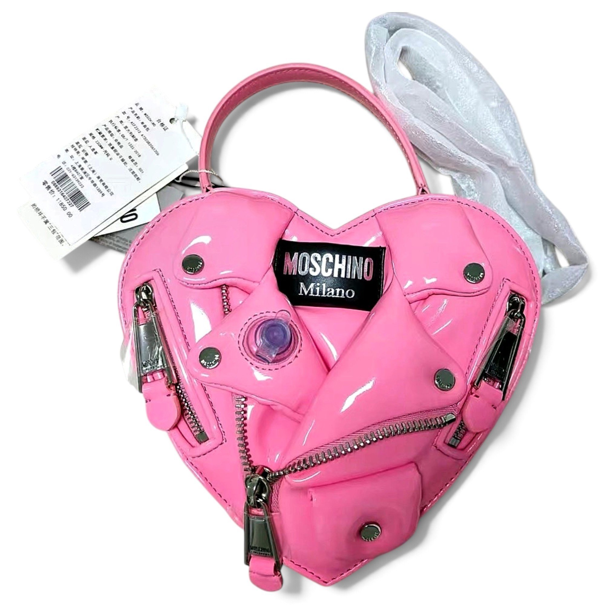 Biker patent leather crossbody bag