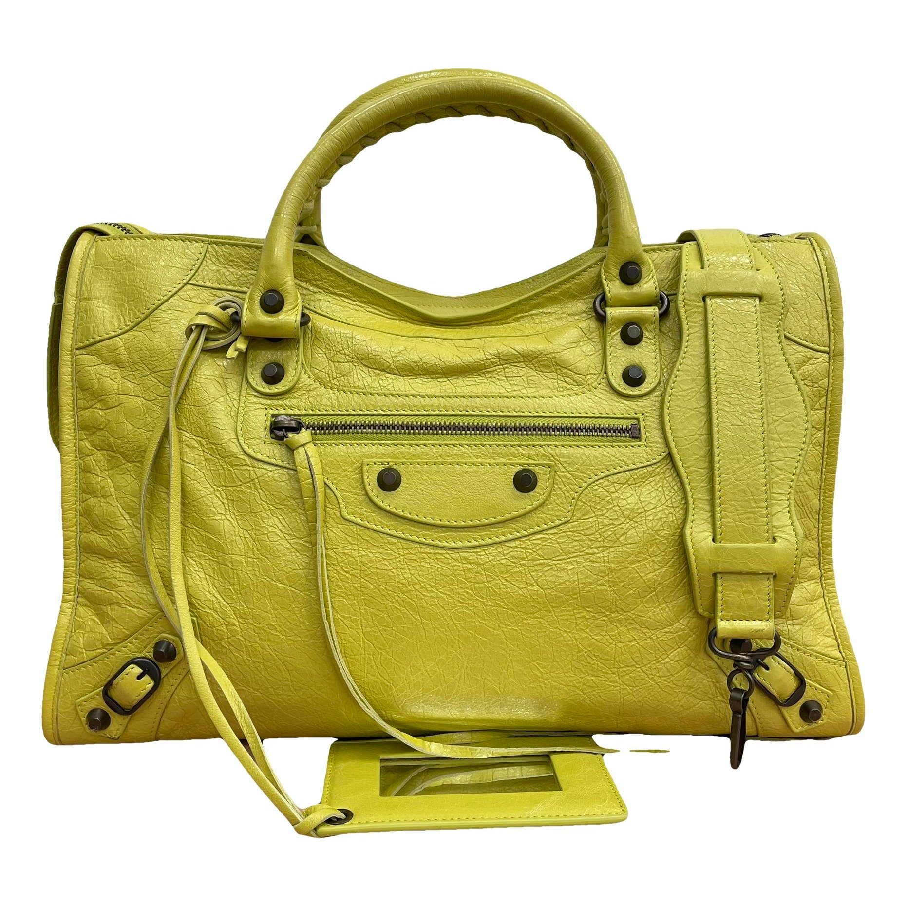 City leather handbag