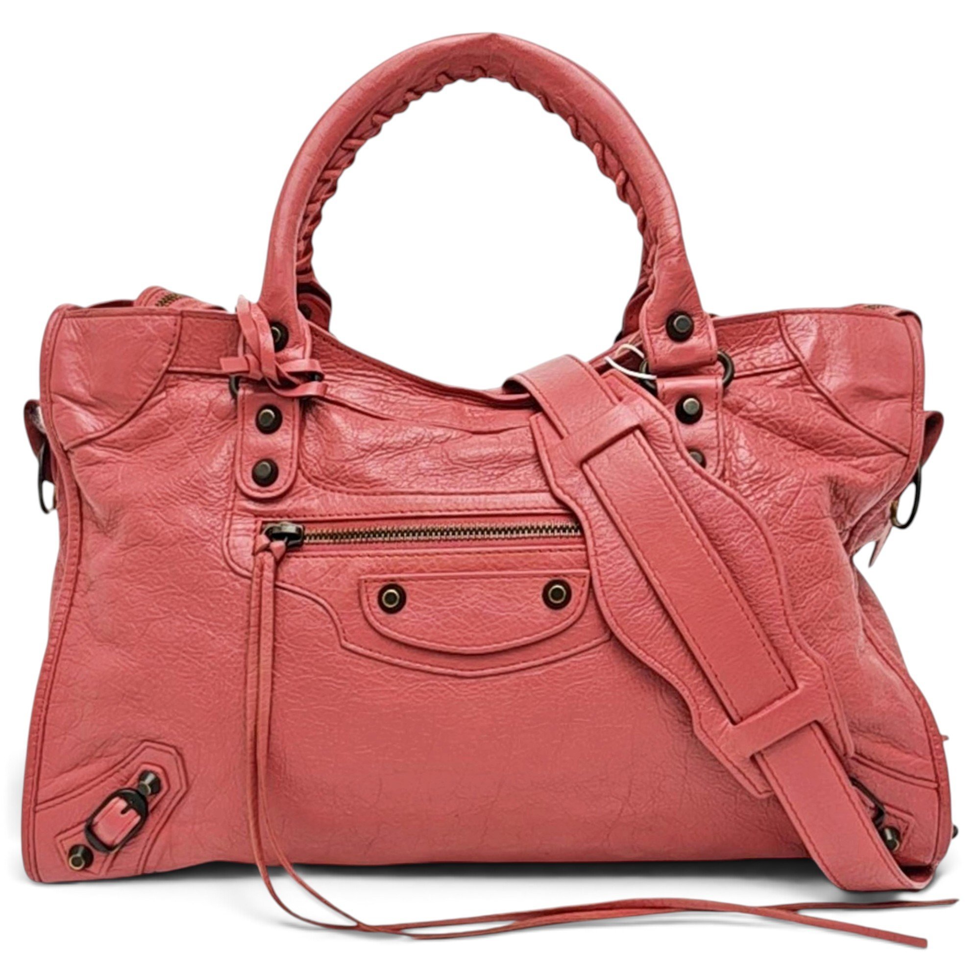 City leather handbag