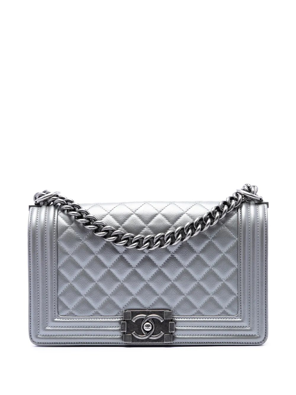 2017-2018 Old Medium Quilted Metallic Caviar Boy Flap crossbody bag