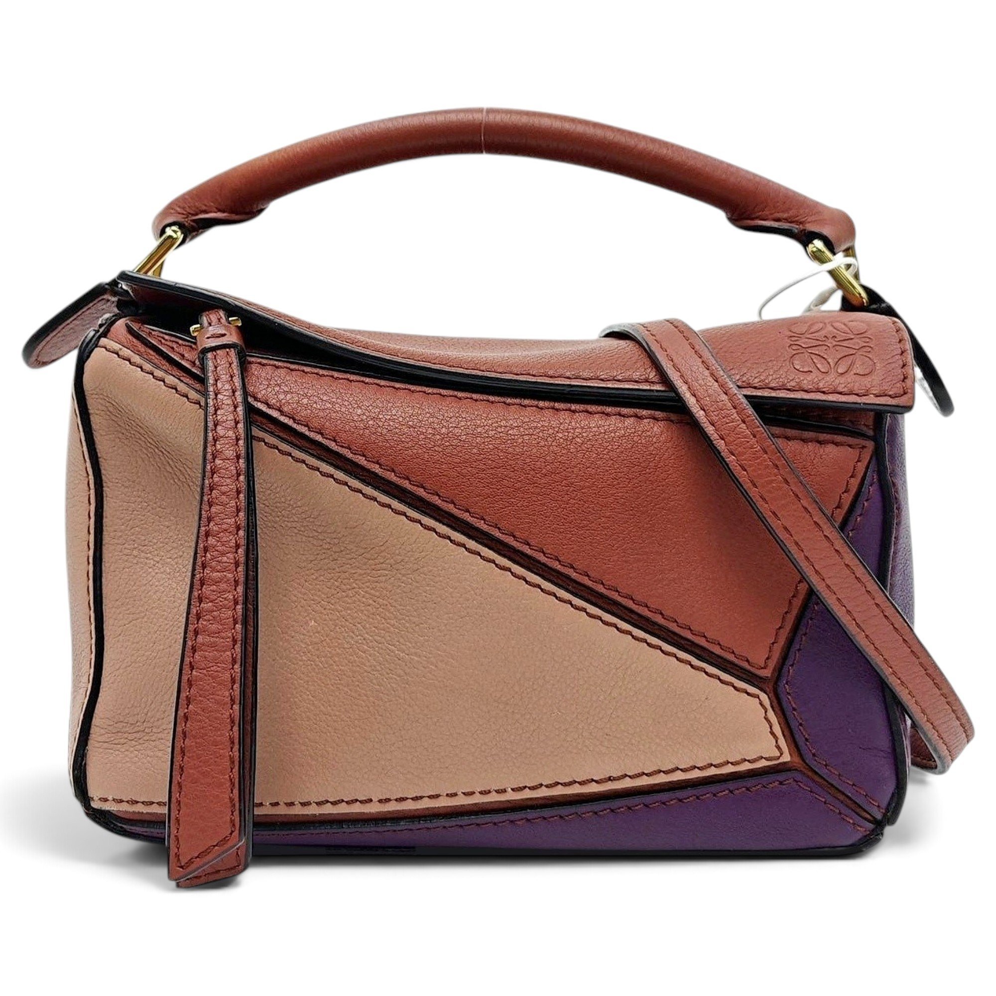 Puzzle leather handbag