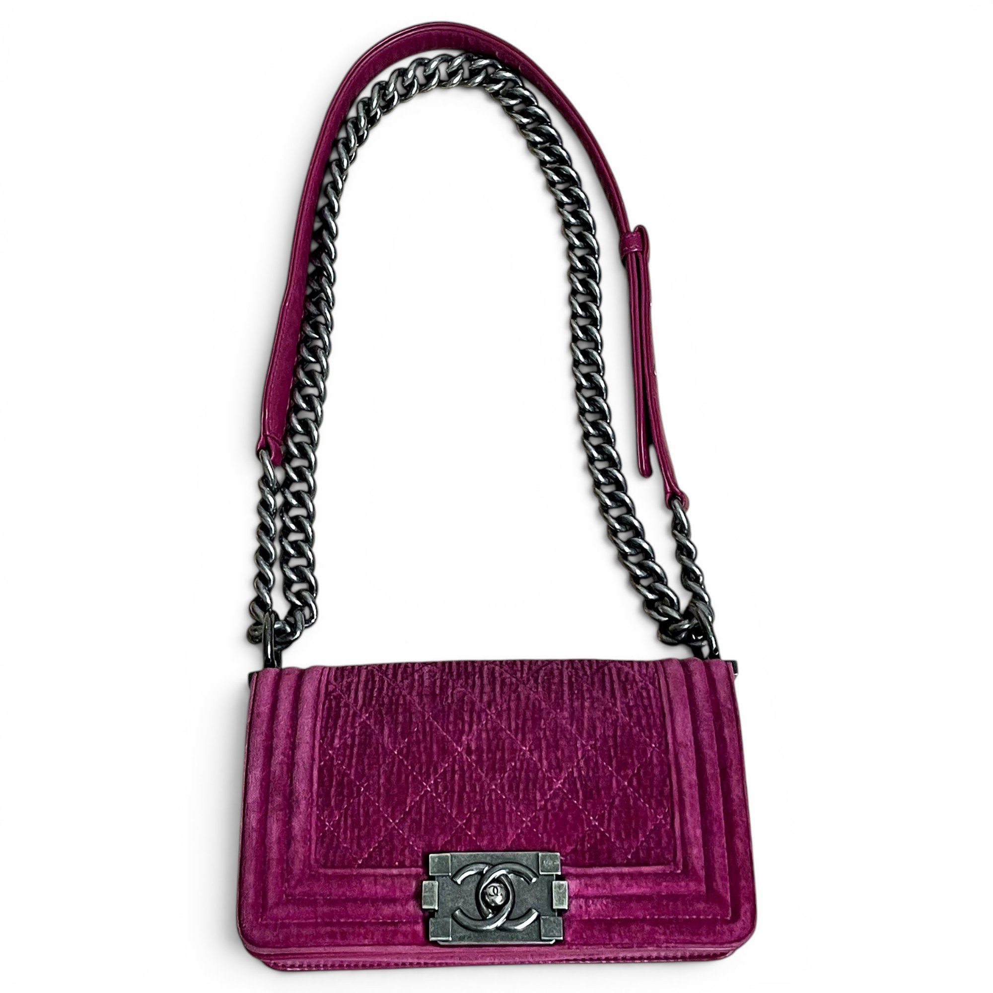 Boy velvet handbag