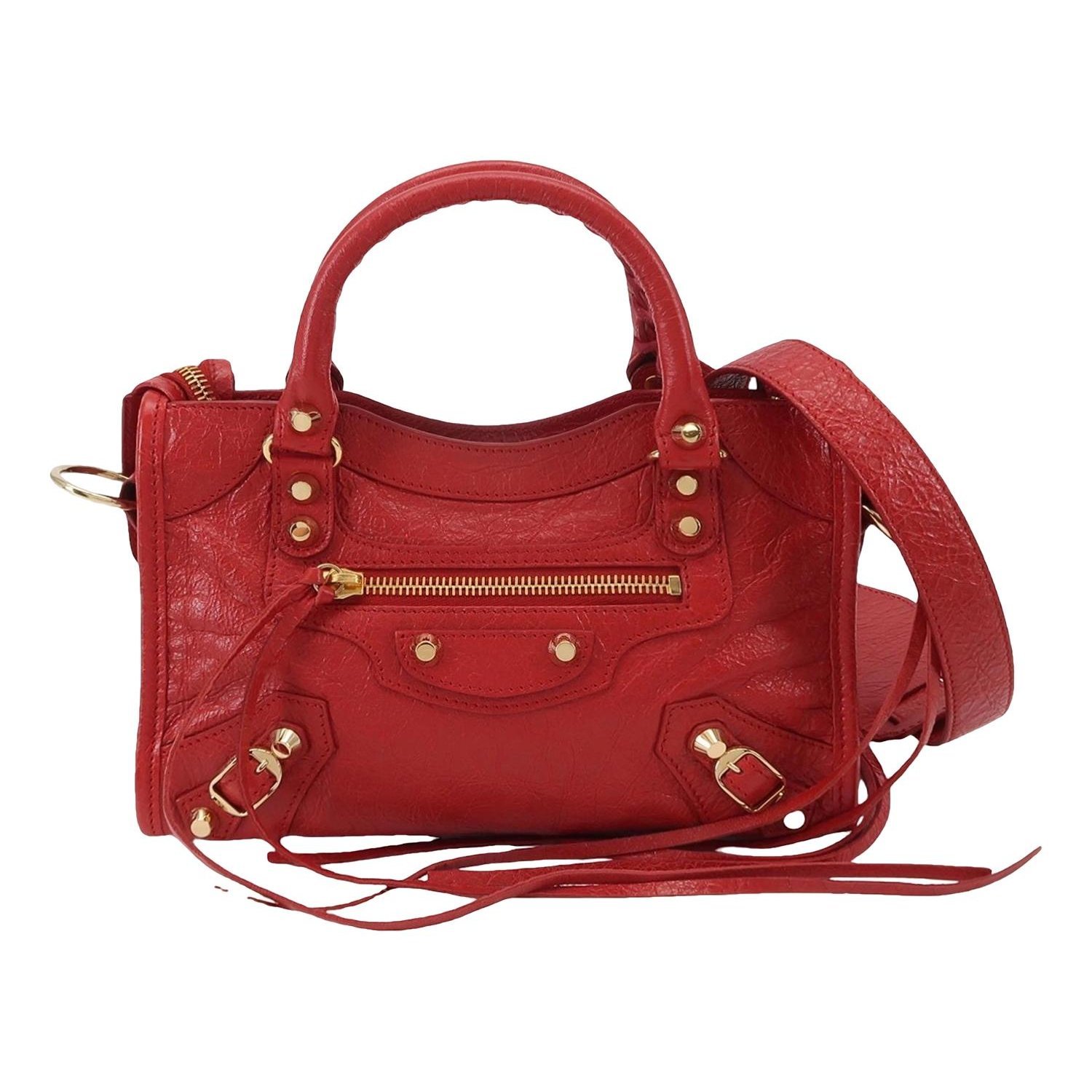City leather handbag