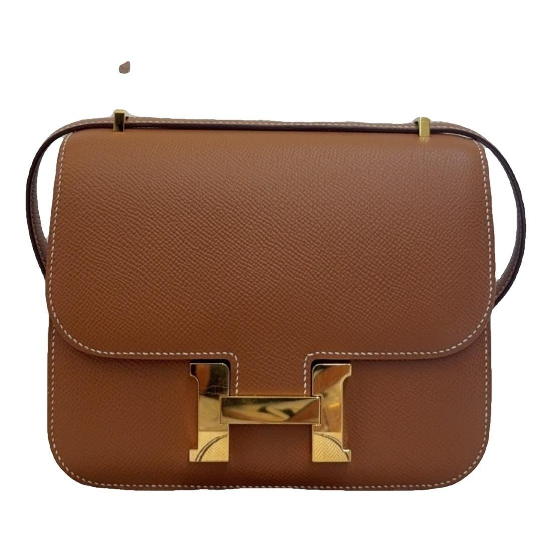 Hermes Constance Handbag Gold Epsom Leather