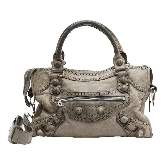 City leather handbag