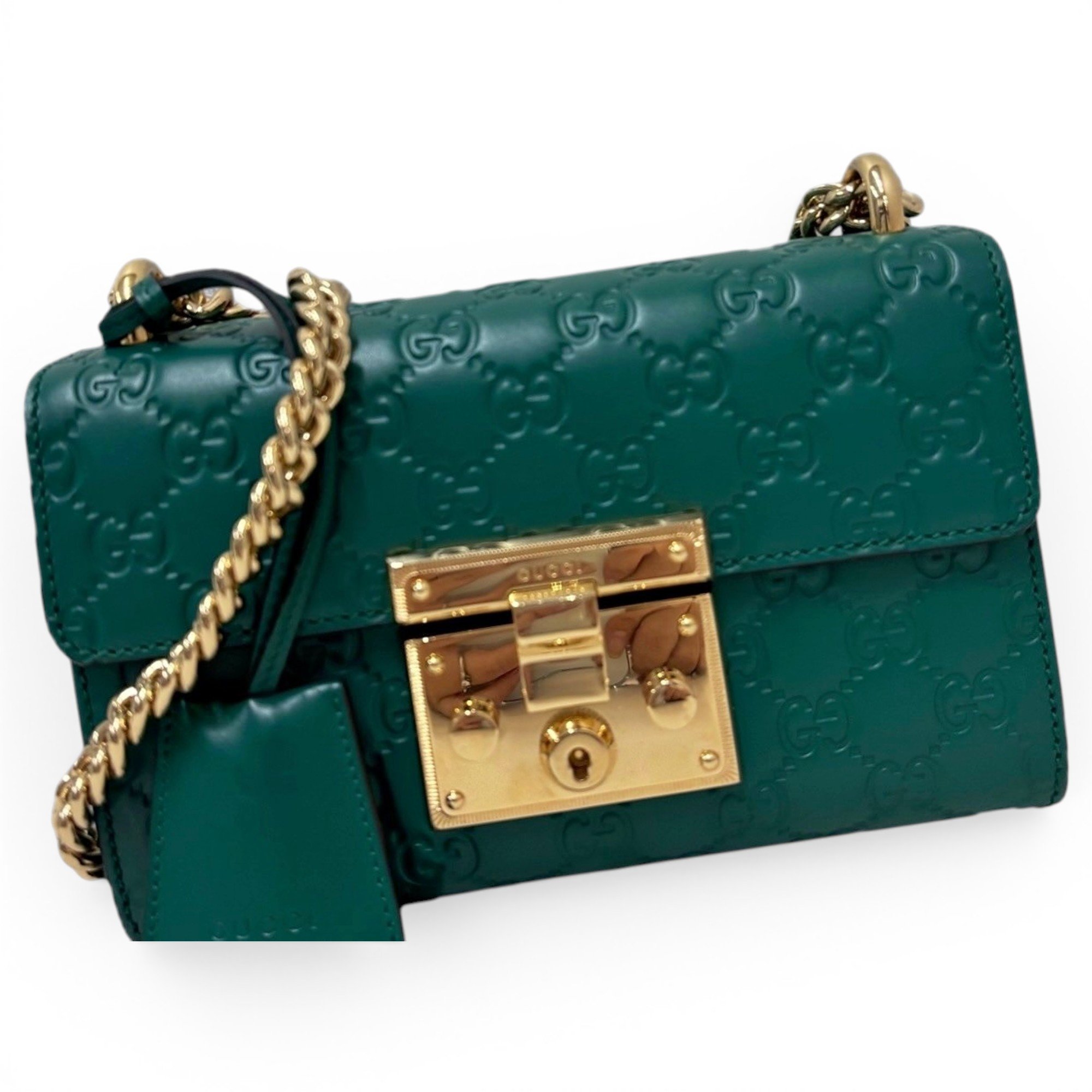 Padlock leather handbag