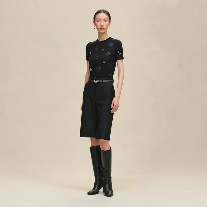 Noir "Candy Libris" Short-sleeve Sweater