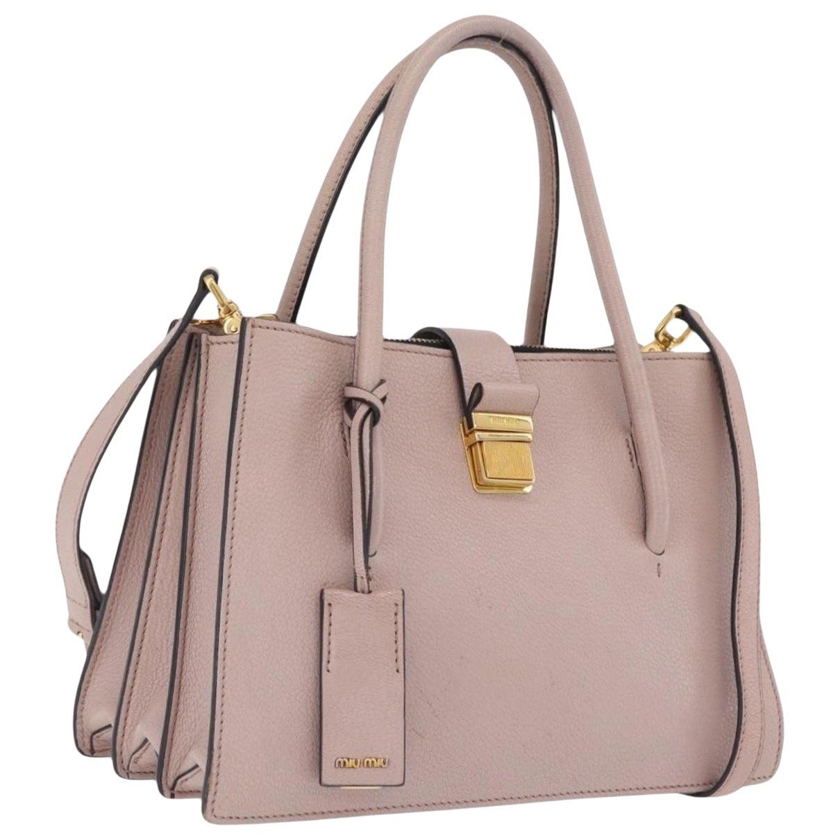 Madras leather tote
