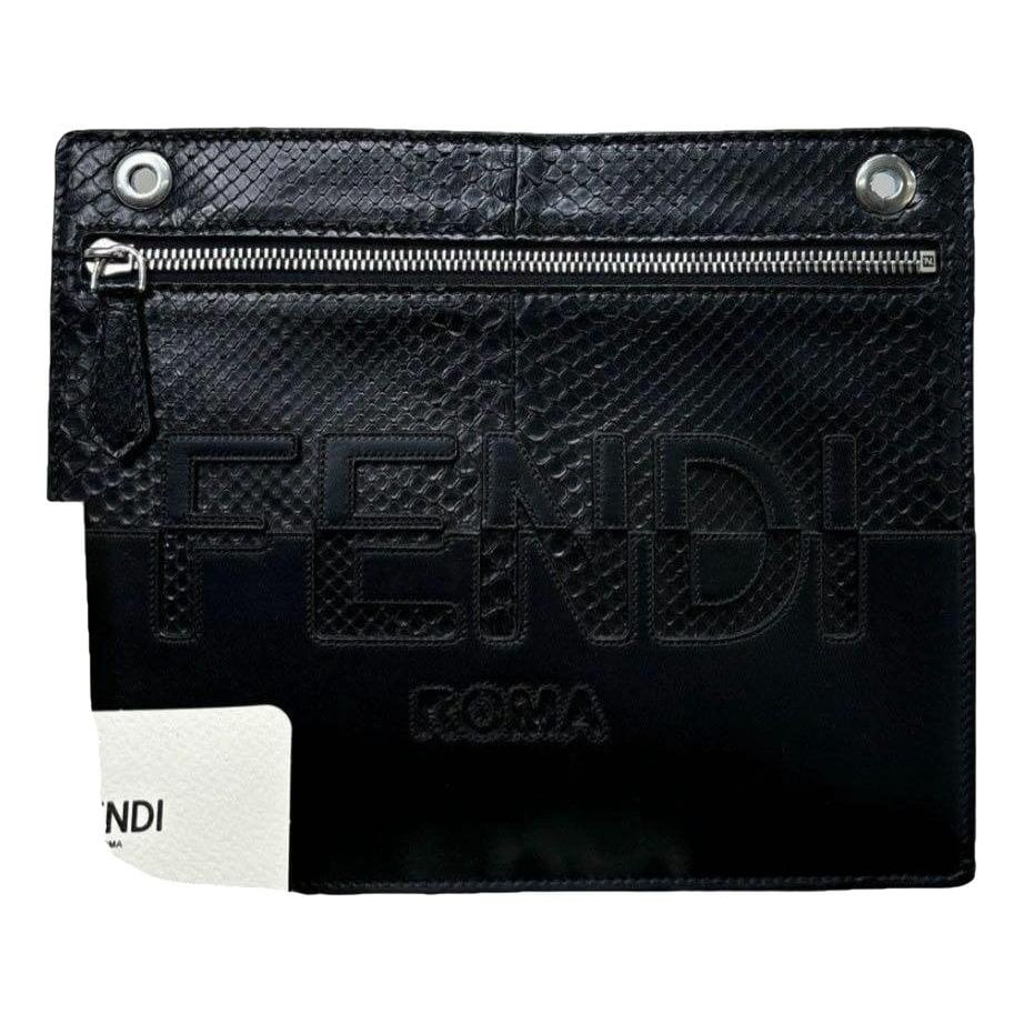 Leather clutch bag