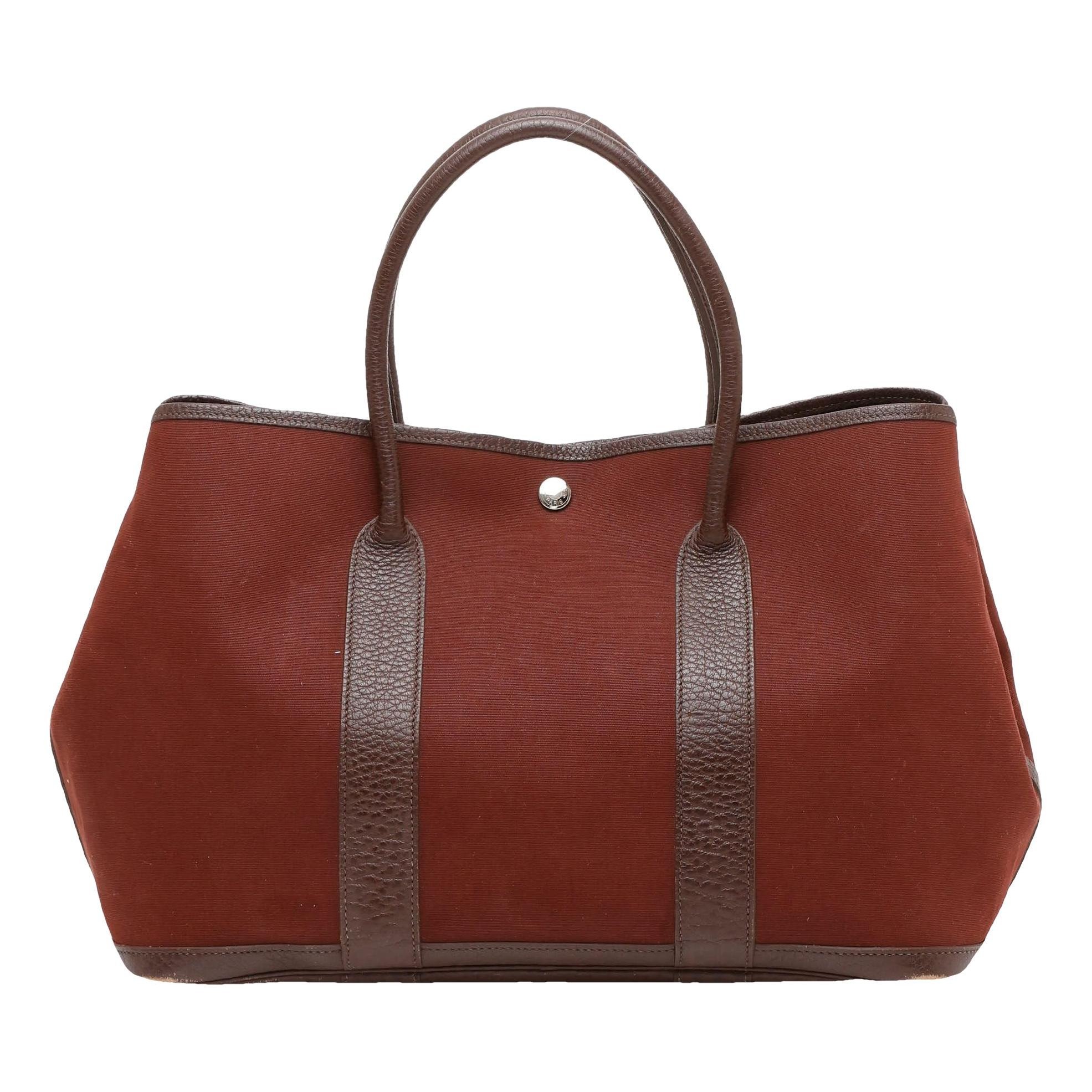 Hermes Garden Party 36 Handbag Blue Lin 2005