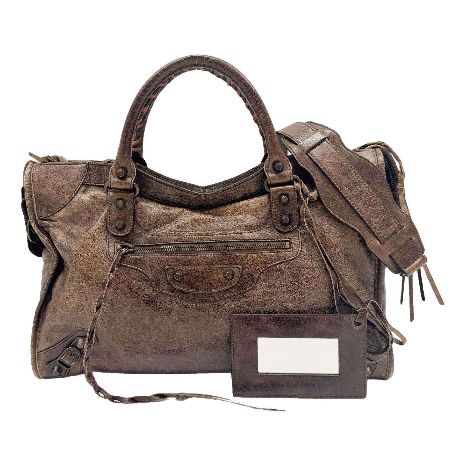 City leather handbag