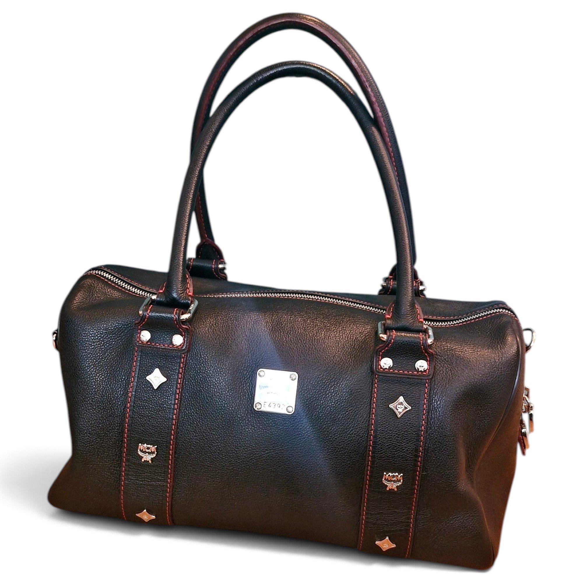 Boston leather bowling bag