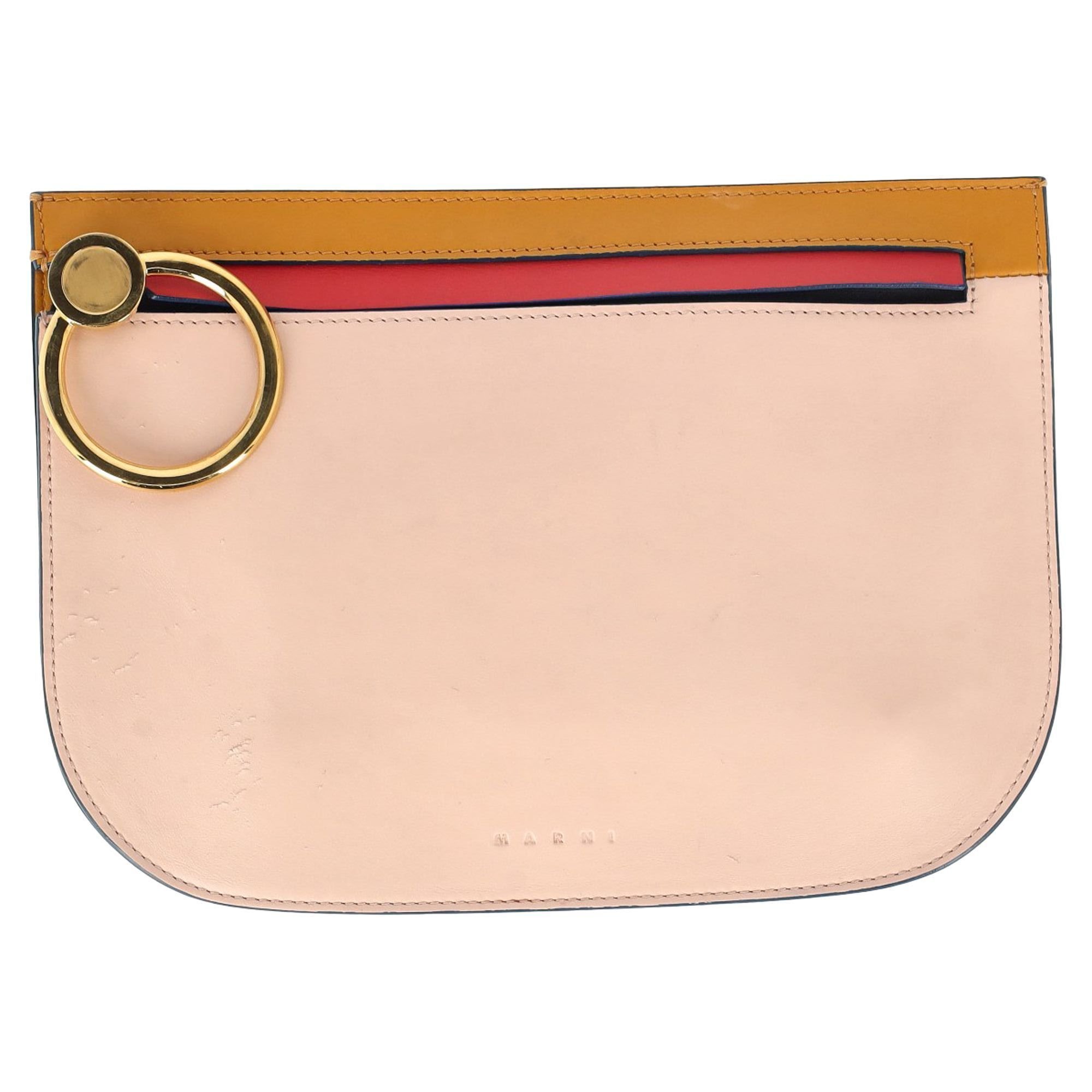 Leather clutch bag