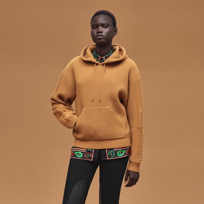 Marron Ocre Hooded Sweater