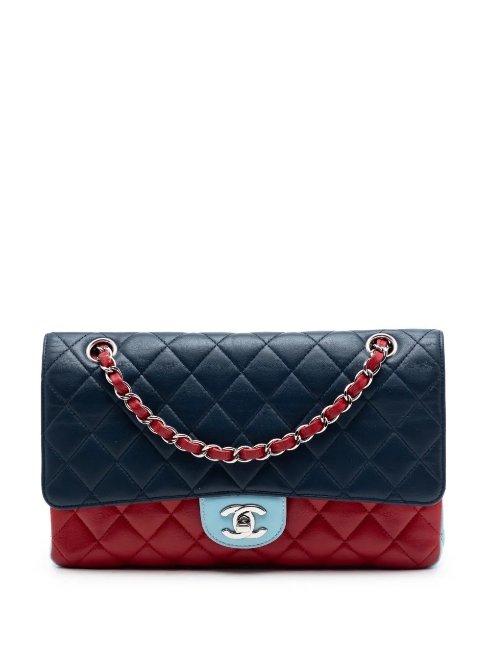 2016-2017 Medium Classic Tricolor Lambskin Double Flap shoulder bag
