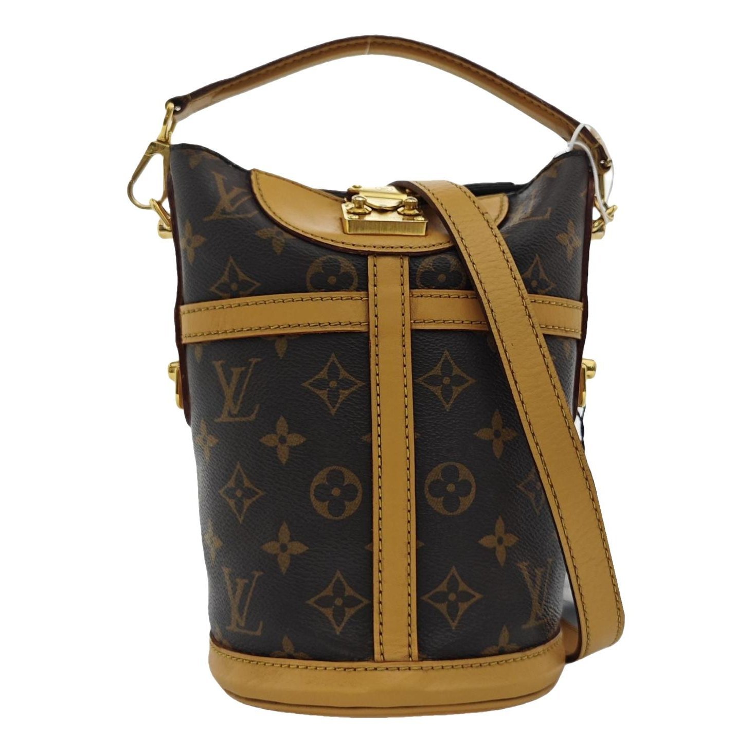Duffle leather handbag