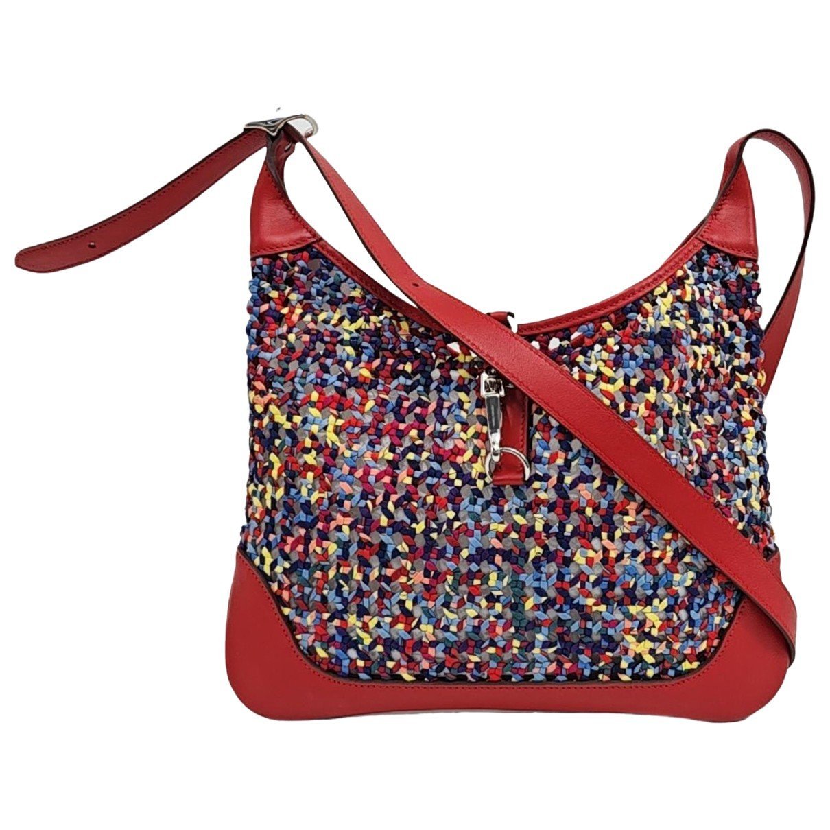 Trim silk crossbody bag