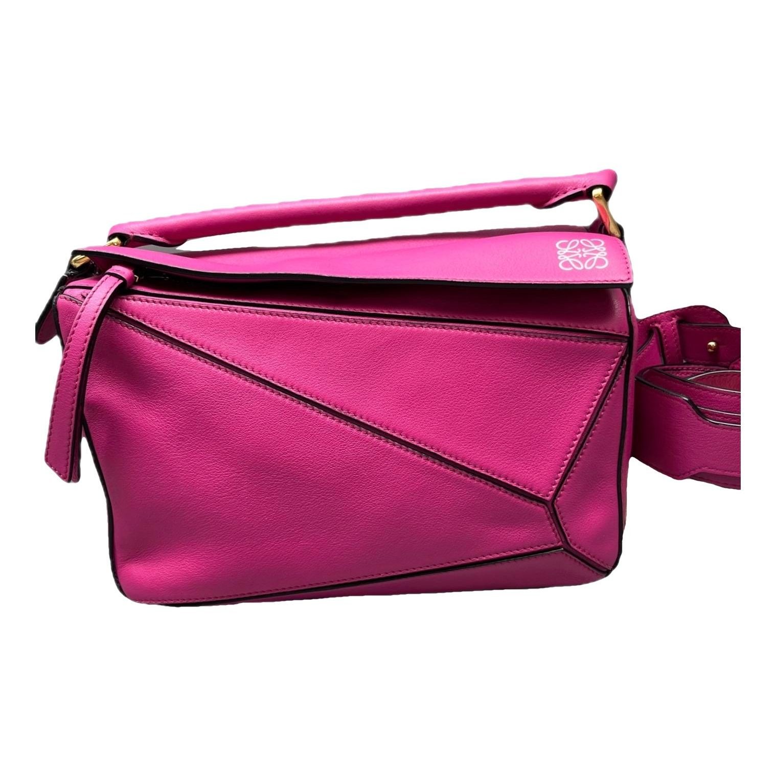 Puzzle leather handbag