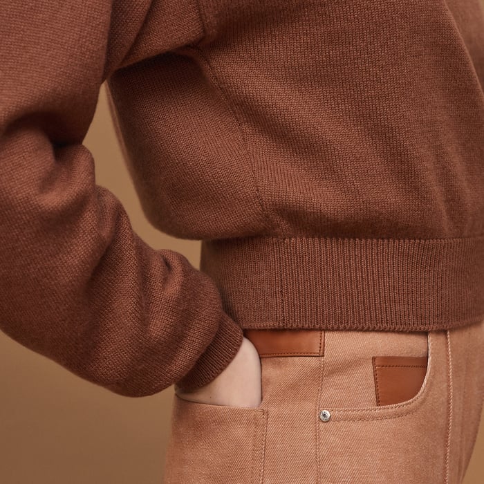 Marron Fauve High Collar Sweater
