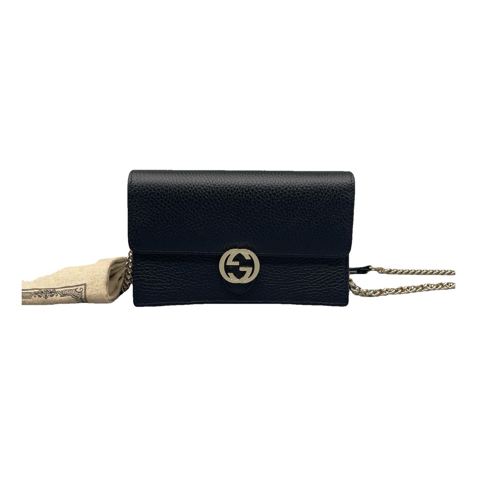Interlocking leather handbag