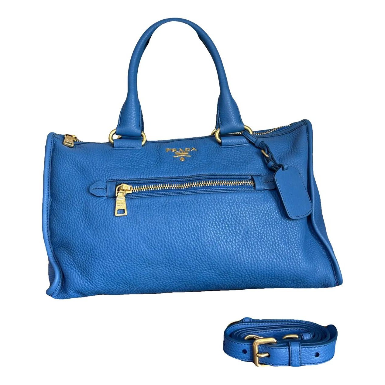 Double leather handbag