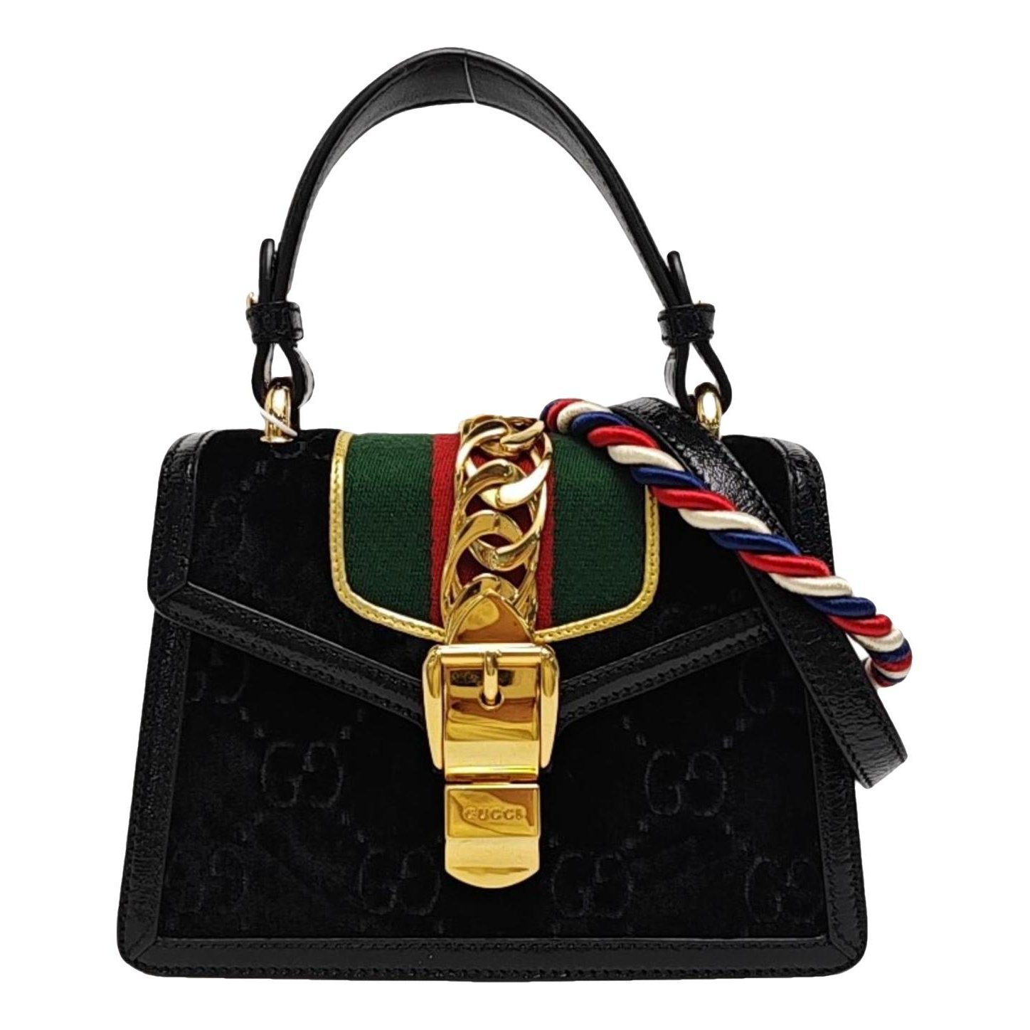 Sylvie Top Handle velvet handbag