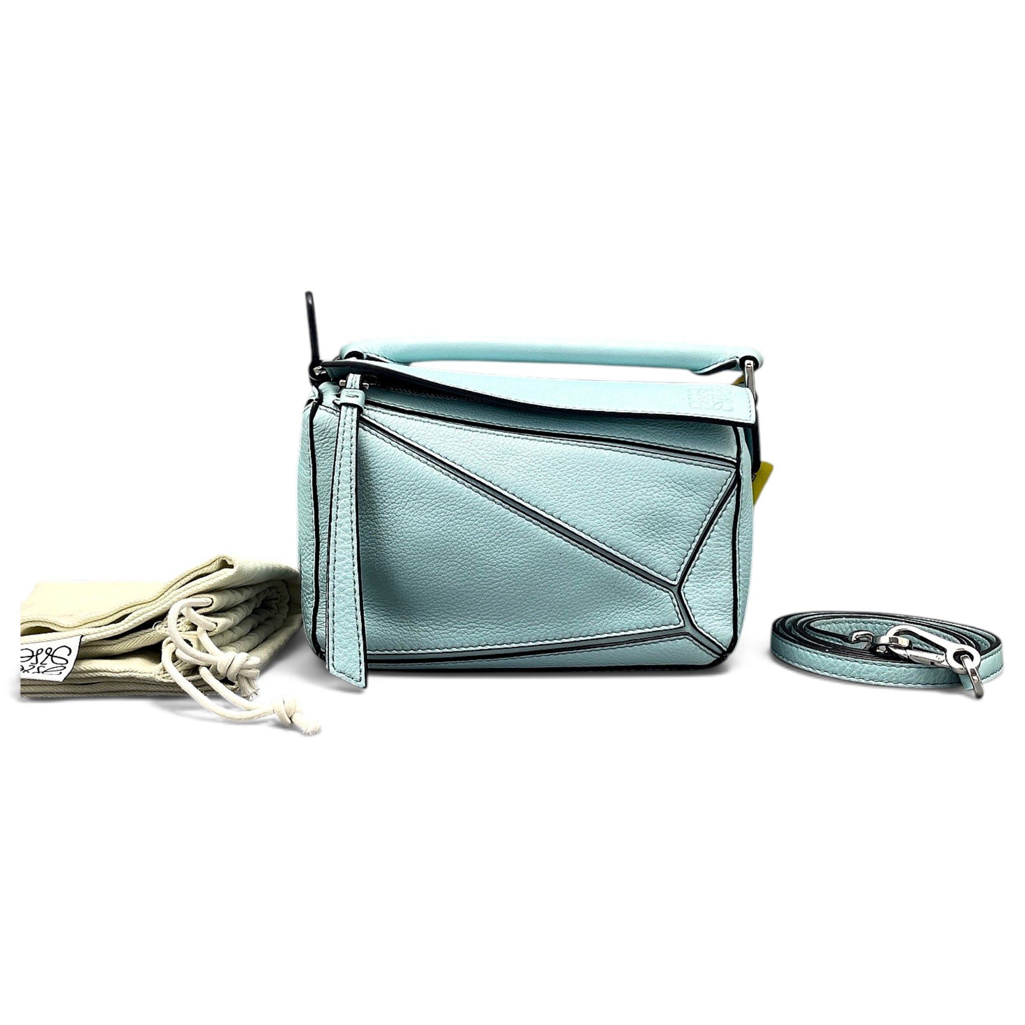 Puzzle leather handbag