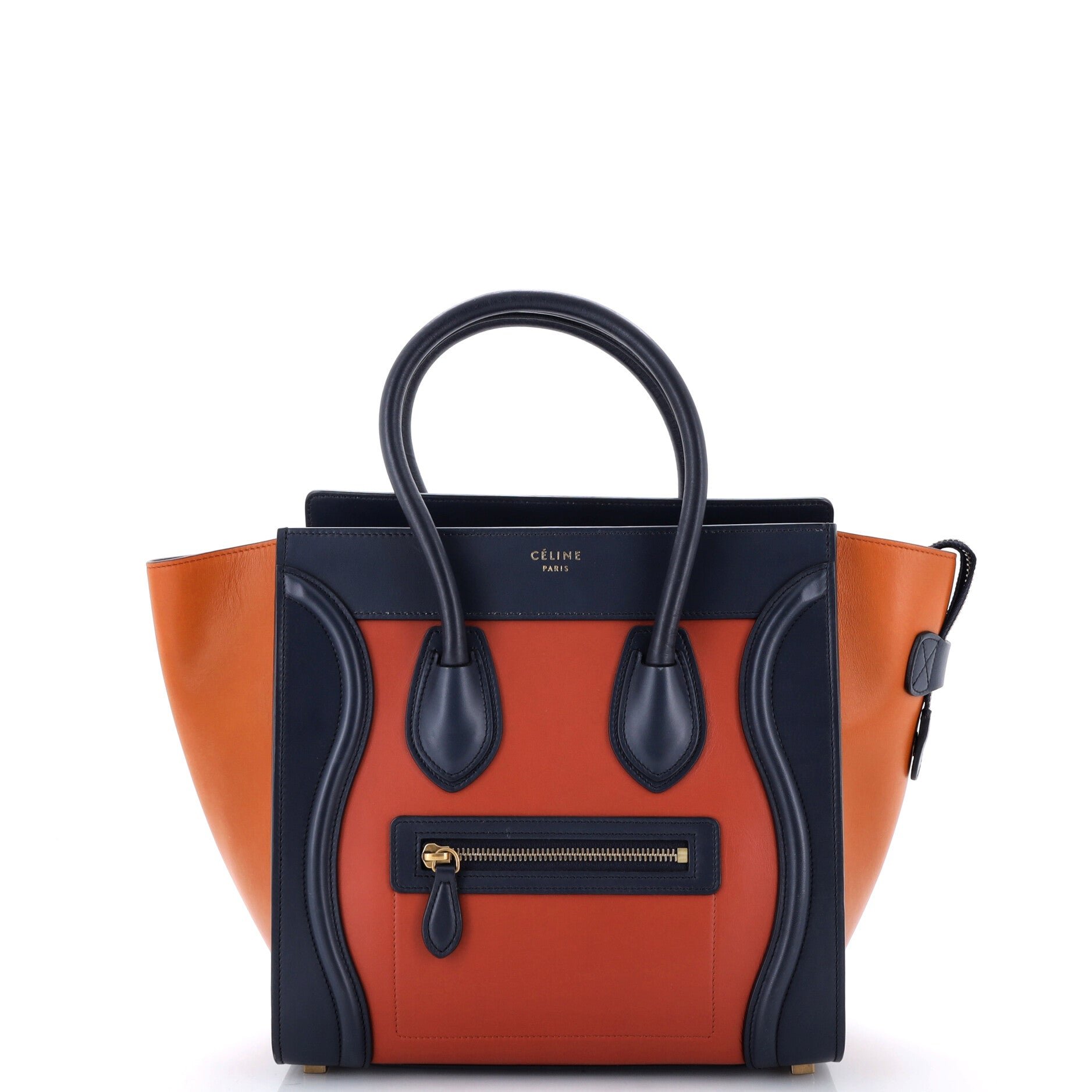 Tricolor Luggage Bag Leather Micro