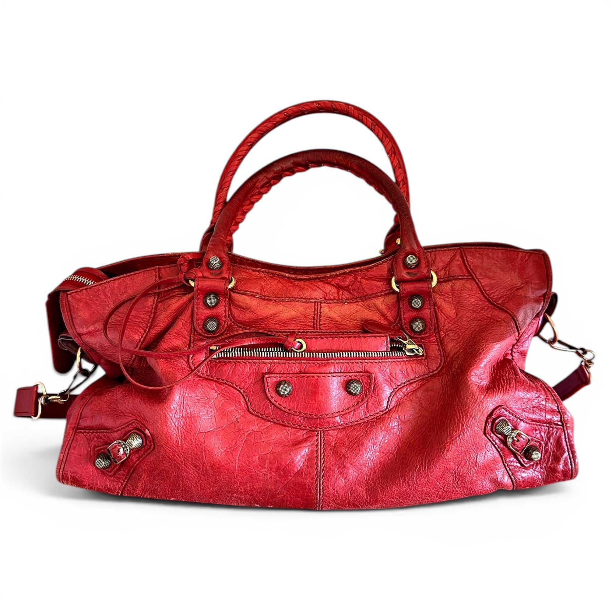 City leather handbag