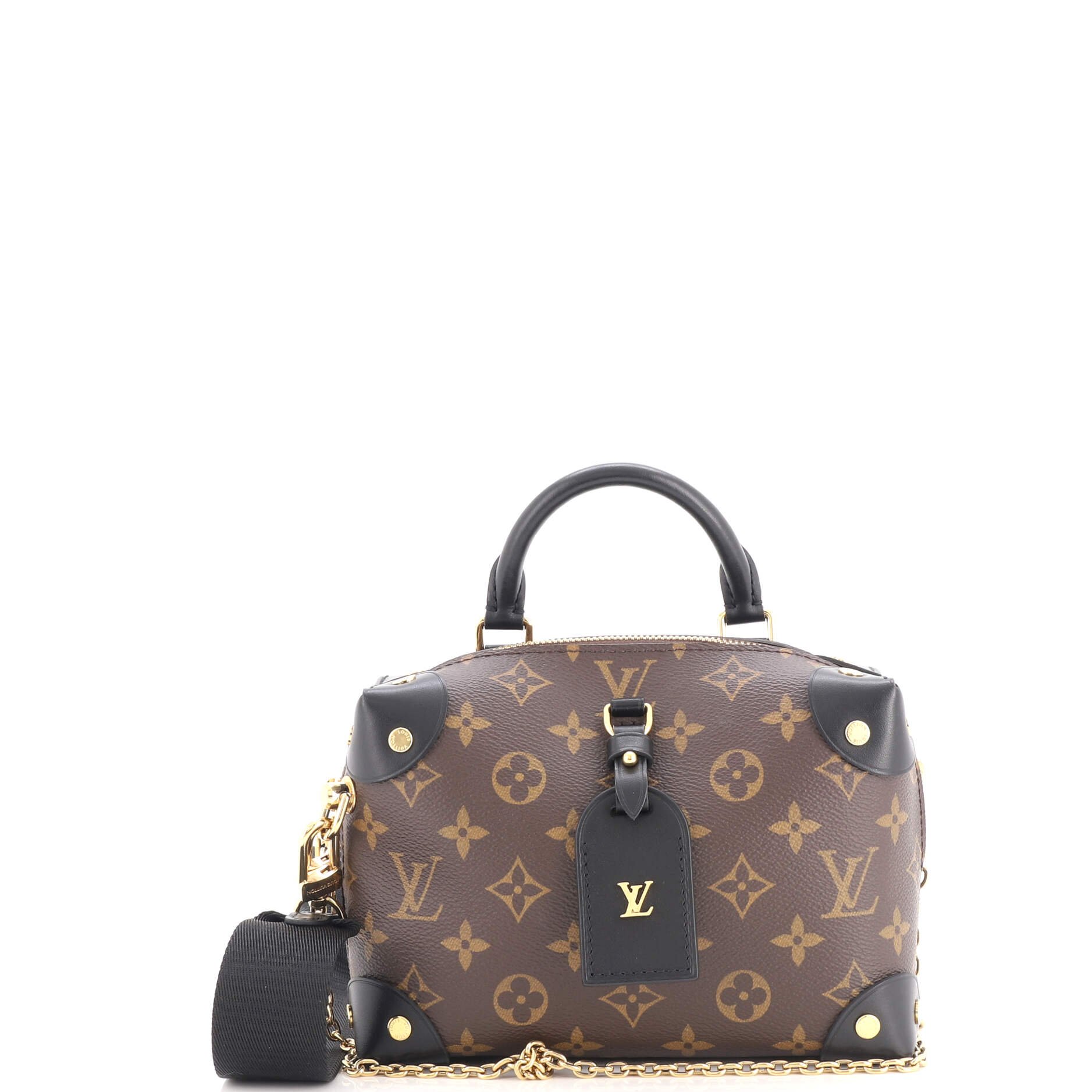 Petite Malle Souple Handbag Monogram Canvas with Leather
